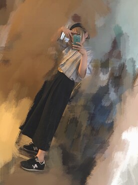 「used mix」｜「アイテム（ハンチング/ベレー帽）」を使った、RinRinさん（レディース・157cm）の夏コーディネート