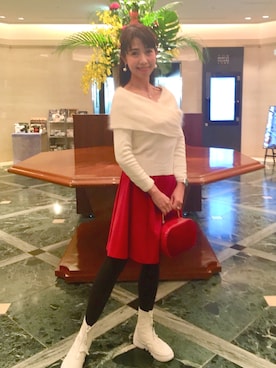 「STRAWBERRY-FIELDS（ストロベリーフィールズ）のアイテム（ニット/セーター）」を使った、meeさん（レディース・170cm）の春コーディネート