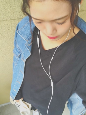 「GRL（グレイル）のビッグデニムGジャン（デニムジャケット）」を使った、china.さん（レディース・165cm）の秋コーディネート