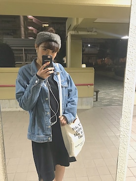 「GRL（グレイル）のビッグデニムGジャン（デニムジャケット）」を使った、china.さん（レディース・165cm）の秋コーディネート