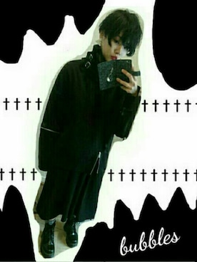 「BUBBLES（バブルス）のアイテム（パーカー）」を使った、amechanさん（レディース・160cm）の冬コーディネート