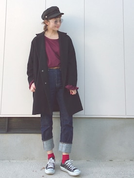 高千 真穂さん（レディース・165cm）の冬コーディネート