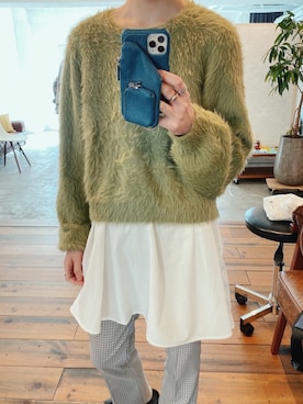 「ピスタチオ」｜「アイテム（PC・スマホグッズ/家電）」を使った、高千 真穂さん（レディース・165cm）の冬コーディネート