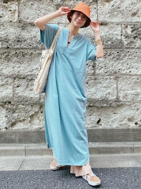 「IDEE（イデー）のアイテム（バッグ）」を使った、高千 真穂さん（レディース・165cm）の春コーディネート