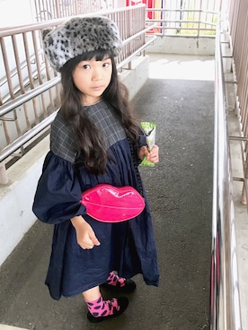 「フェリシモキッズ（フェリシモキッズ）のアイテム（帽子）」を使った、COCOさん（キッズ・121cm）の秋コーディネート