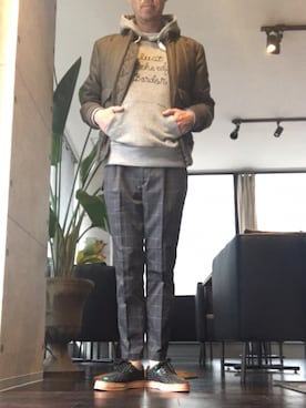 「アーミー」｜「アイテム（ブルゾン）」を使った、adapterさん（メンズ・175cm）の冬コーディネート