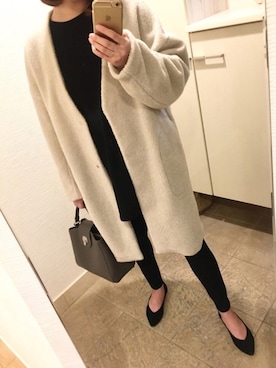 「SALON adam et rope'（サロン アダム エ ロペ）のアイテム（その他アウター）」を使った、anera424さん（レディース・167cm）の冬コーディネート