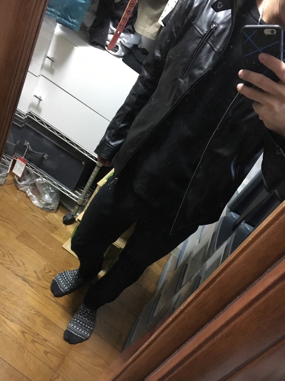 「黒コーデ、イメチェン」｜「RAGEBLUEのアイテム（その他パンツ、ブラック系）」を使った、ゆうさんさん（メンズ・164cm）の冬コーディネートの1枚目の写真