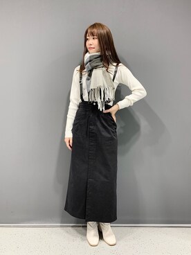 「マフラーコーデ」｜「アイテム（スカート）」を使った、みはさん（レディース・155cm）の秋コーディネート