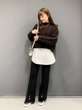 「PAGEBOY（ページボーイ）のハクミニショルダーBAG（ショルダーバッグ）」を使った、みはさん（レディース・155cm）の冬コーディネート