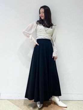 「シア―ブラウス」｜「アイテム（ブーツ）」を使った、みはさん（レディース・155cm）の冬コーディネート
