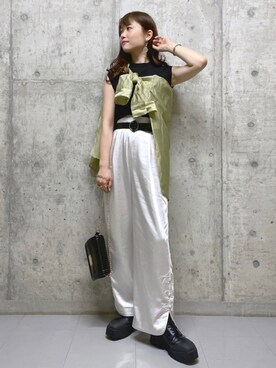 「PAGEBOY（ページボーイ）のリングベルト（ベルト）」を使った、みはさん（レディース・155cm）の春コーディネート