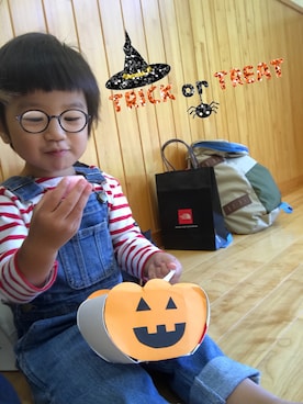 「wearhalloween2017」｜「アイテム（オールインワン・サロペット）」を使った、りゅーちゃんさん（キッズ・80cm）の秋コーディネート