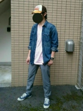 「ユナイテッドアローズ」｜「アイテム（キャップ）」を使った、504さん（メンズ・173cm）の春コーディネート