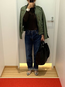 「アイテム（バングル/リストバンド）」を使った、hamさん（レディース・164cm）の秋コーディネート