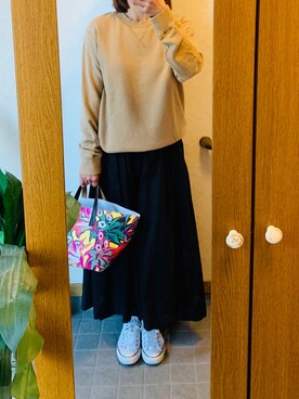 「CONVERSE（コンバース）の【CONVERSE】ALLSTAR OX（スニーカー）」を使った、hamさん（レディース・164cm）の春コーディネート