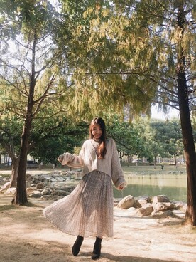 「OWN（オウン）のアイテム」を使った、妮♪さん（レディース・150cm）の春コーディネート