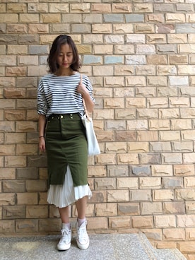 「Another Edition」｜「アイテム（スカート）」を使った、Jessie.Lさん（レディース・170cm）の春コーディネート