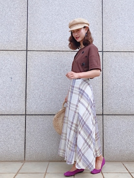 「紫色」｜Jessie.Lさん（レディース・170cm）の夏コーディネート