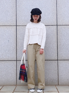 「毛衣」｜「アイテム（アクセサリー）」を使った、Jessie.Lさん（レディース・170cm）の秋コーディネート