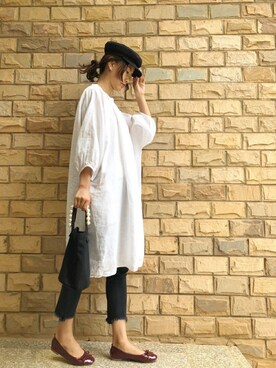 「HOMEMADEのアイテム」を使った、Jessie.Lさん（レディース・170cm）の春コーディネート