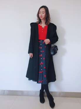 「IENA」｜「アイテム（ブーティ）」を使った、Jessie.Lさん（レディース・170cm）の冬コーディネート
