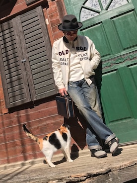 「James Lock ＆ Co． Hatters（ジェームスロック）のアイテム（帽子）」を使った、サダさん（メンズ・168cm）の春コーディネート
