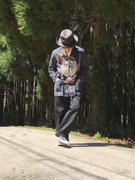 「James Lock ＆ Co． Hatters（ジェームスロック）のアイテム（帽子）」を使った、サダさん（メンズ・168cm）の春コーディネート