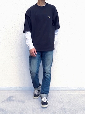 コベインさんの「VANS ヴァンズ OLD SKOOL PRO オールドスクール プロ VN000ZD4Y28 BLACK/WHITE」を使ったコーディネート