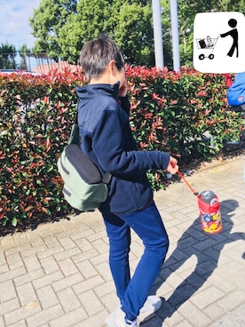 「devirock（デビロック）のアイテム（ショルダーバッグ）」を使った、Ry5Re0さん（キッズ・135cm）の秋コーディネート