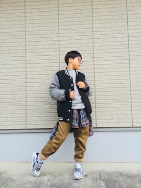 「しまむらコラボ」｜Ry5Re0さん（キッズ・135cm）の冬コーディネート