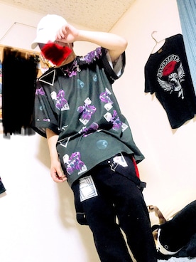 「原宿系」｜「アイテム（サロペット/オーバーオール）」を使った、DEAD MANさん（メンズ・167cm）の春コーディネート