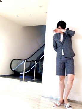 「アイテム（サンダル）」を使った、Inoさん（メンズ・188cm）の春コーディネート