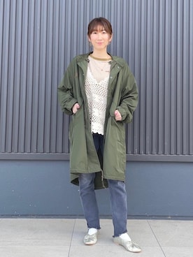 「でにむ」｜「アイテム（モッズコート）」を使った、 coen  suzutomoさん（レディース・159cm）の秋コーディネート