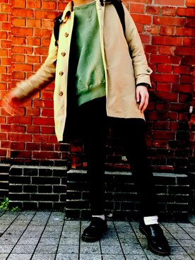 「JOURNAL STANDARD（ジャーナルスタンダード）のアイテム（トレンチコート）」を使った、かわムミさん（メンズ・170cm）の冬コーディネート