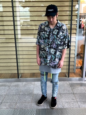 「ショッピング」｜「アイテム（キャップ）」を使った、☆tatsu☆さん（メンズ・177cm）の夏コーディネート