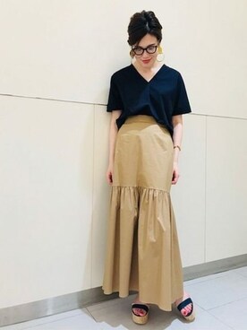 「Noble（ノーブル）のアイテム（Tシャツ/カットソー）」を使った、yoshiさん（レディース・168cm）の夏コーディネート