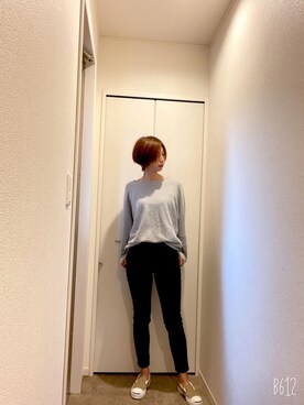 「ジャックパーセル」｜「アイテム（スリッポン）」を使った、Miki さん（レディース・163cm）の春コーディネート