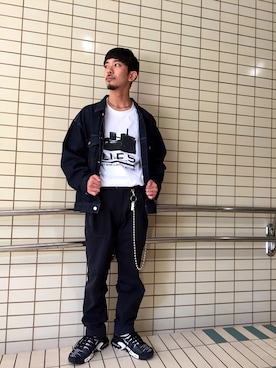 「BEAUTY&YOUTH UNITED ARROWS（ビューティーアンドユースユナイテッドアローズ）のBY ドロップショルダー デニムジャケット（デニムジャケット、ブルー系）」を使った、Shouya Kitayamaさん（メンズ・171cm）の秋コーディネート