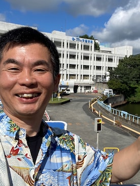 「alohashirt」｜新村 浩明さん（メンズ・167cm）の夏コーディネート