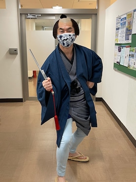 「kimono（キモノ）のアイテム」を使った、新村 浩明さん（メンズ・167cm）の春コーディネート