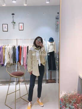 「Queen（クイーン）のアイテム」を使った、QUEEN葵蒽さん（レディース・163cm）の秋コーディネート