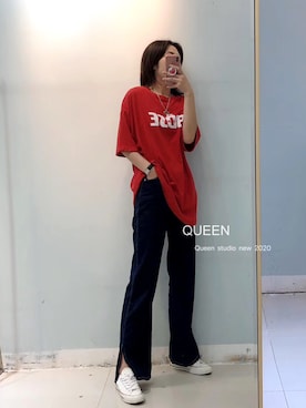 「Queen（クイーン）のアイテム」を使った、QUEEN葵蒽さん（レディース・165cm）の夏コーディネート