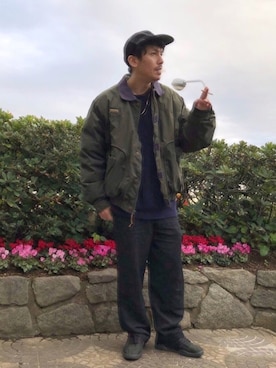 「NEONSIGN（ネオンサイン）のアイテム（アクセサリー）」を使った、YMNさん（メンズ・175cm）の冬コーディネート