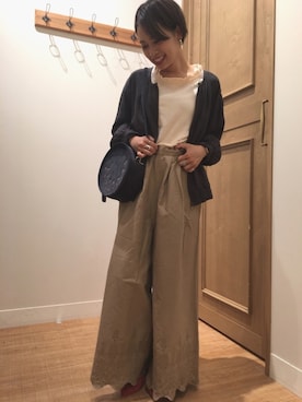 「スカラップ」｜「アイテム（ブルゾン）」を使った、meiさん（レディース・154cm）の秋コーディネート