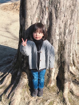 shii&saaさん（キッズ・90cm）の冬コーディネート