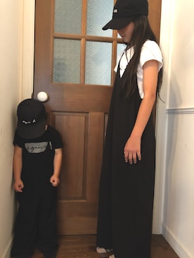 「FREAK'S STORE（フリークスストア）のアイテム（帽子）」を使った、shii&saaさん（キッズ・90cm）の秋コーディネート