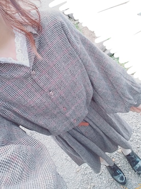 「袖ボリューム」｜「アイテム（シャツワンピース）」を使った、れんれんさん（レディース・154cm）の秋コーディネート