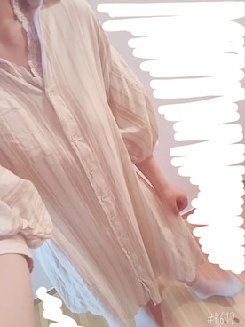 「雨」｜「アイテム（シャツワンピース）」を使った、れんれんさん（レディース・154cm）の夏コーディネート