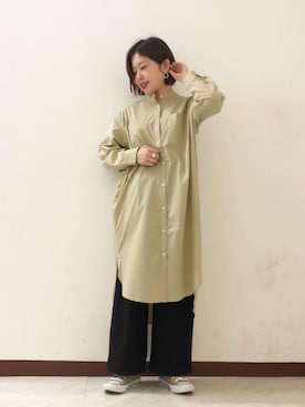 「バンドカラー」｜yurioneさん（レディース・154cm）の冬コーディネート